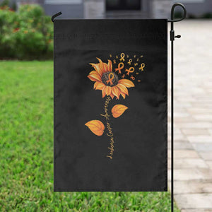 Leukemia Cancer Awareness Sunflower Orange Ribbon Garden Flag