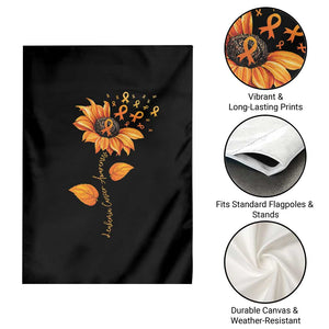 Leukemia Cancer Awareness Sunflower Orange Ribbon Garden Flag