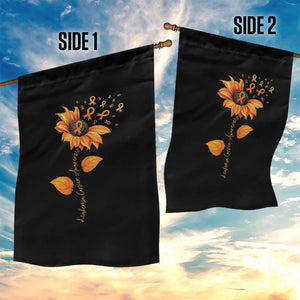 Leukemia Cancer Awareness Sunflower Orange Ribbon Garden Flag