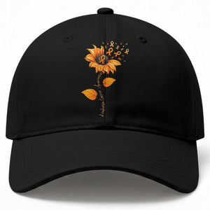 Leukemia Cancer Awareness Sunflower Orange Ribbon Baseball Cap