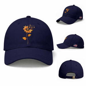 Leukemia Cancer Awareness Sunflower Orange Ribbon Baseball Cap