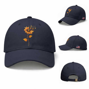 Leukemia Cancer Awareness Sunflower Orange Ribbon Baseball Cap