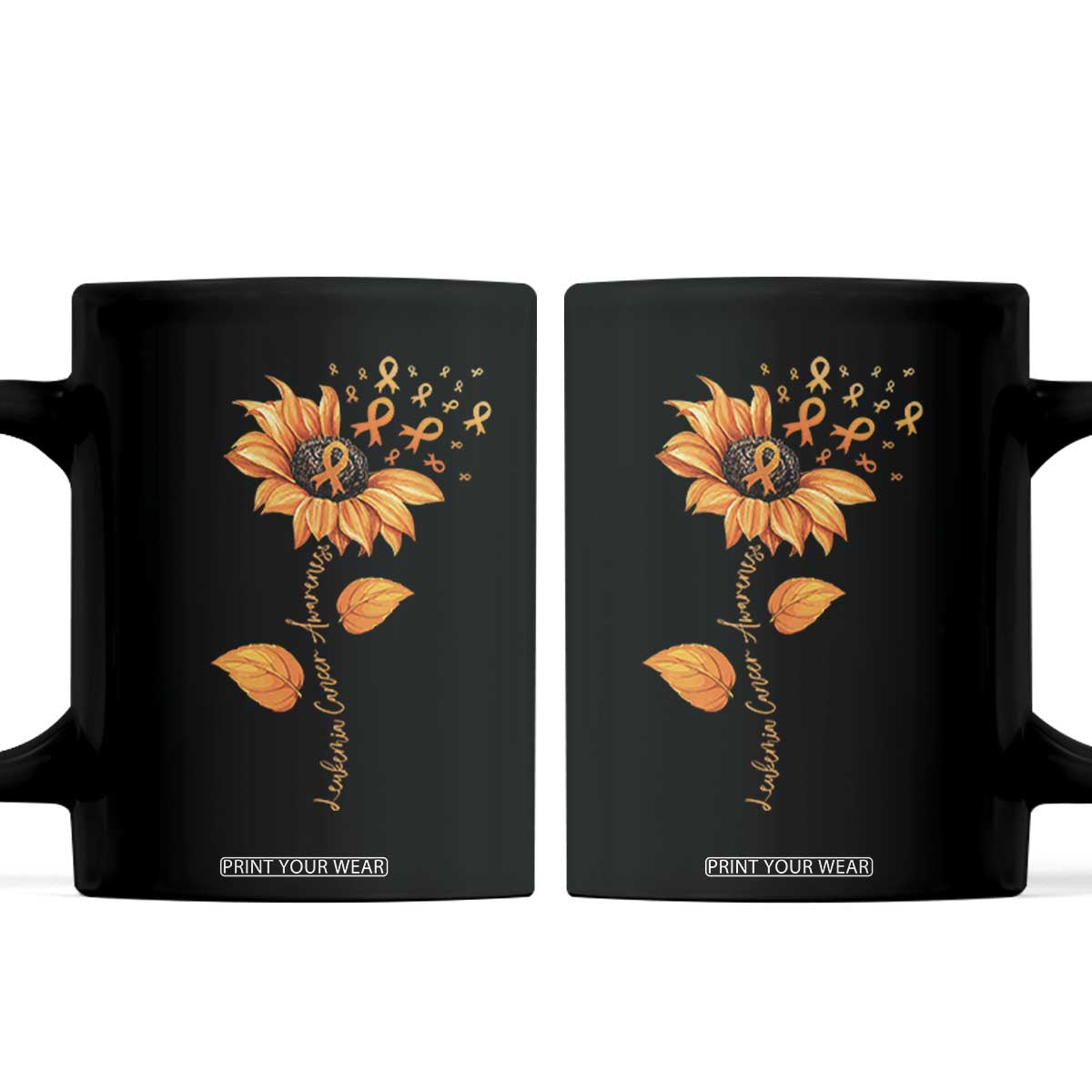 Leukemia Cancer Awareness Sunflower Orange Ribbon Coffee Mug