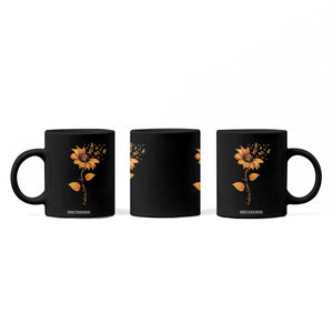 Leukemia Cancer Awareness Sunflower Orange Ribbon Coffee Mug