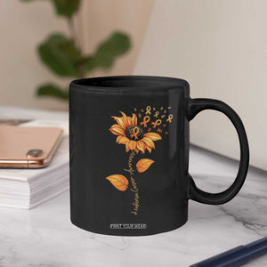 Leukemia Cancer Awareness Sunflower Orange Ribbon Coffee Mug