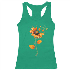 Leukemia Cancer Awareness Sunflower Orange Ribbon Racerback Tank Top