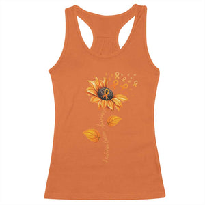 Leukemia Cancer Awareness Sunflower Orange Ribbon Racerback Tank Top