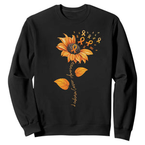 Leukemia Cancer Awareness Sunflower Orange Ribbon Sweatshirt