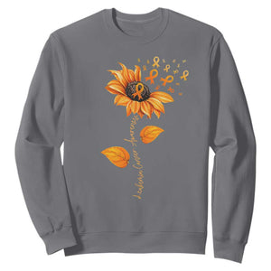 Leukemia Cancer Awareness Sunflower Orange Ribbon Sweatshirt