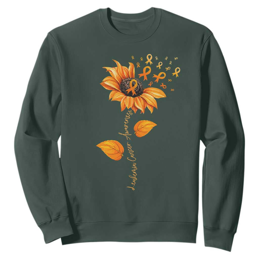 Leukemia Cancer Awareness Sunflower Orange Ribbon Sweatshirt