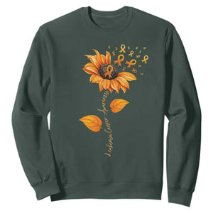 Leukemia Cancer Awareness Sunflower Orange Ribbon Sweatshirt