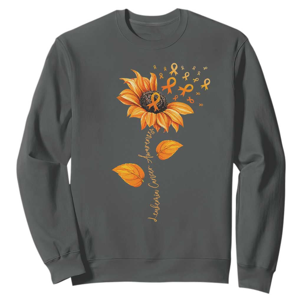 Leukemia Cancer Awareness Sunflower Orange Ribbon Sweatshirt
