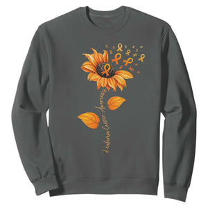 Leukemia Cancer Awareness Sunflower Orange Ribbon Sweatshirt