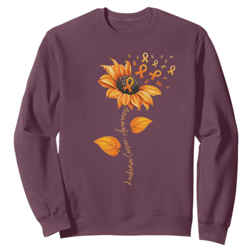 Leukemia Cancer Awareness Sunflower Orange Ribbon Sweatshirt