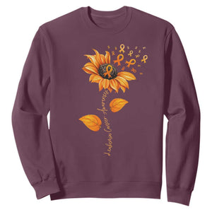 Leukemia Cancer Awareness Sunflower Orange Ribbon Sweatshirt