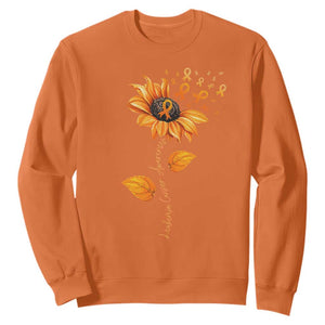 Leukemia Cancer Awareness Sunflower Orange Ribbon Sweatshirt