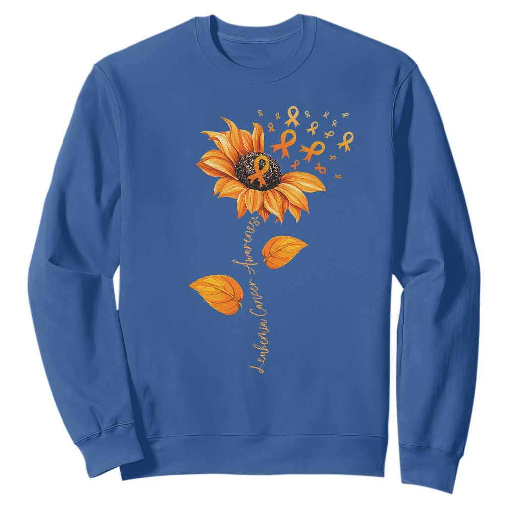 Leukemia Cancer Awareness Sunflower Orange Ribbon Sweatshirt