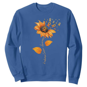 Leukemia Cancer Awareness Sunflower Orange Ribbon Sweatshirt