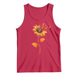 Leukemia Cancer Awareness Sunflower Orange Ribbon Tank Top