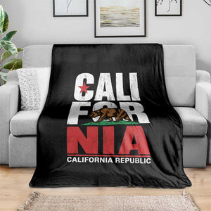 California Republic Flag Bear Throw Blanket Distressed Calif State Pride Graphic