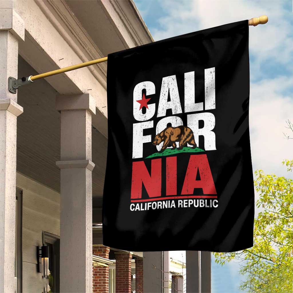 California Republic Flag Bear Garden Flag Distressed Calif State Pride Graphic