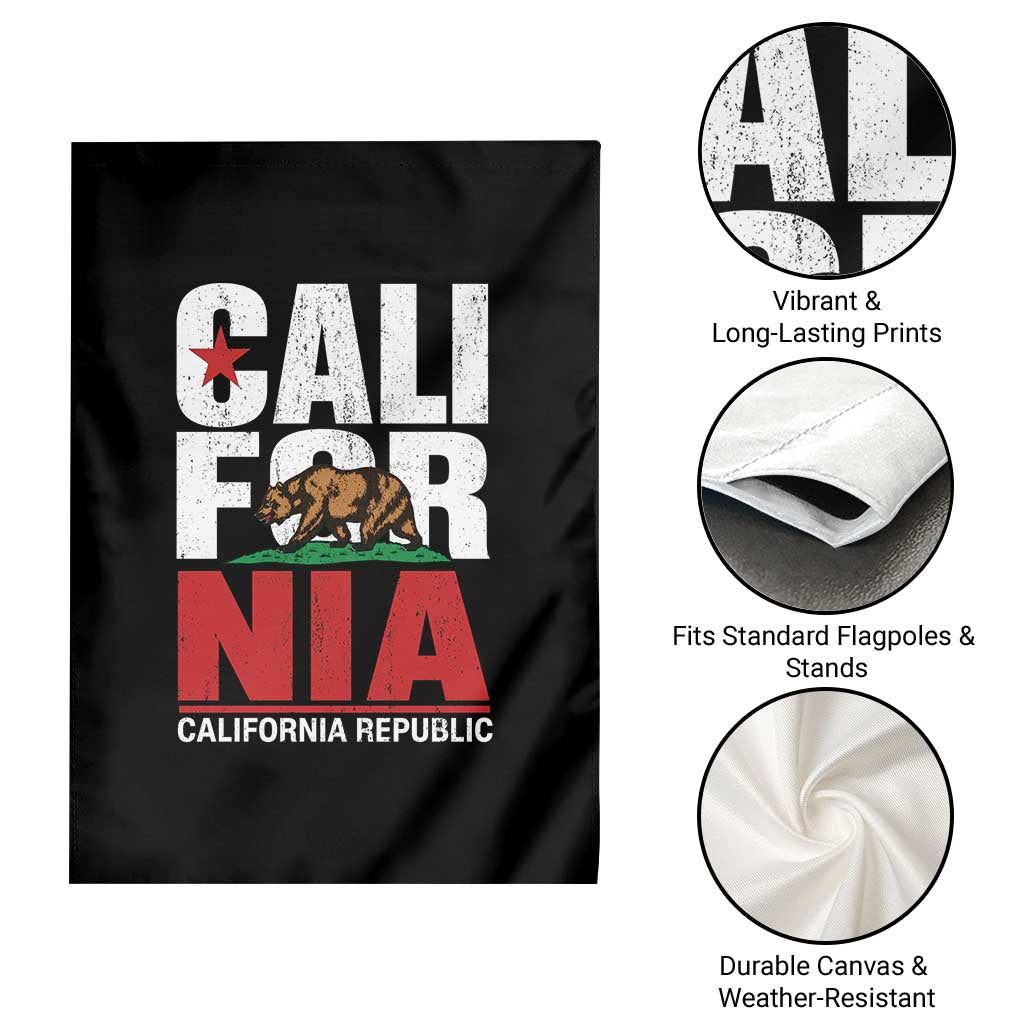 California Republic Flag Bear Garden Flag Distressed Calif State Pride Graphic