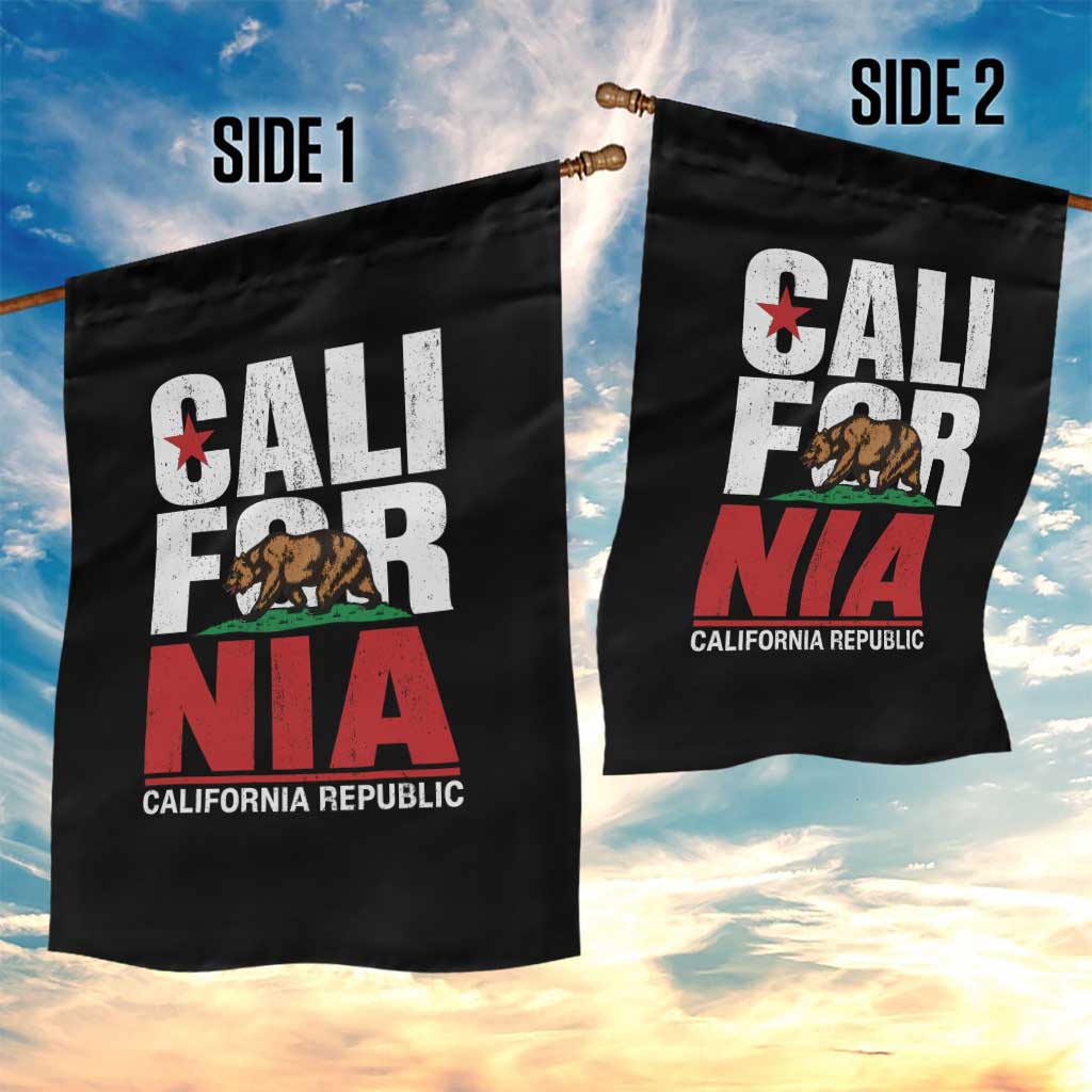 California Republic Flag Bear Garden Flag Distressed Calif State Pride Graphic