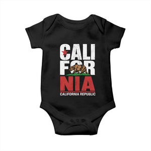 California Republic Flag Bear Baby Onesie Distressed Calif State Pride Graphic