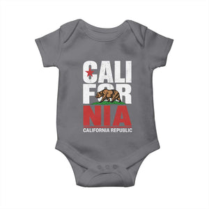 California Republic Flag Bear Baby Onesie Distressed Calif State Pride Graphic