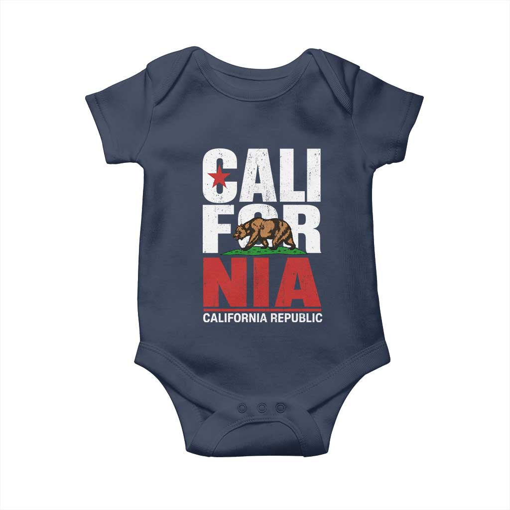 California Republic Flag Bear Baby Onesie Distressed Calif State Pride Graphic