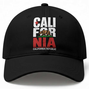 California Republic Flag Bear Baseball Cap Distressed Calif State Pride Graphic