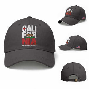 California Republic Flag Bear Baseball Cap Distressed Calif State Pride Graphic