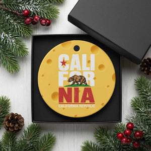 California Republic Flag Bear Ceramic Ornament Distressed Calif State Pride Graphic