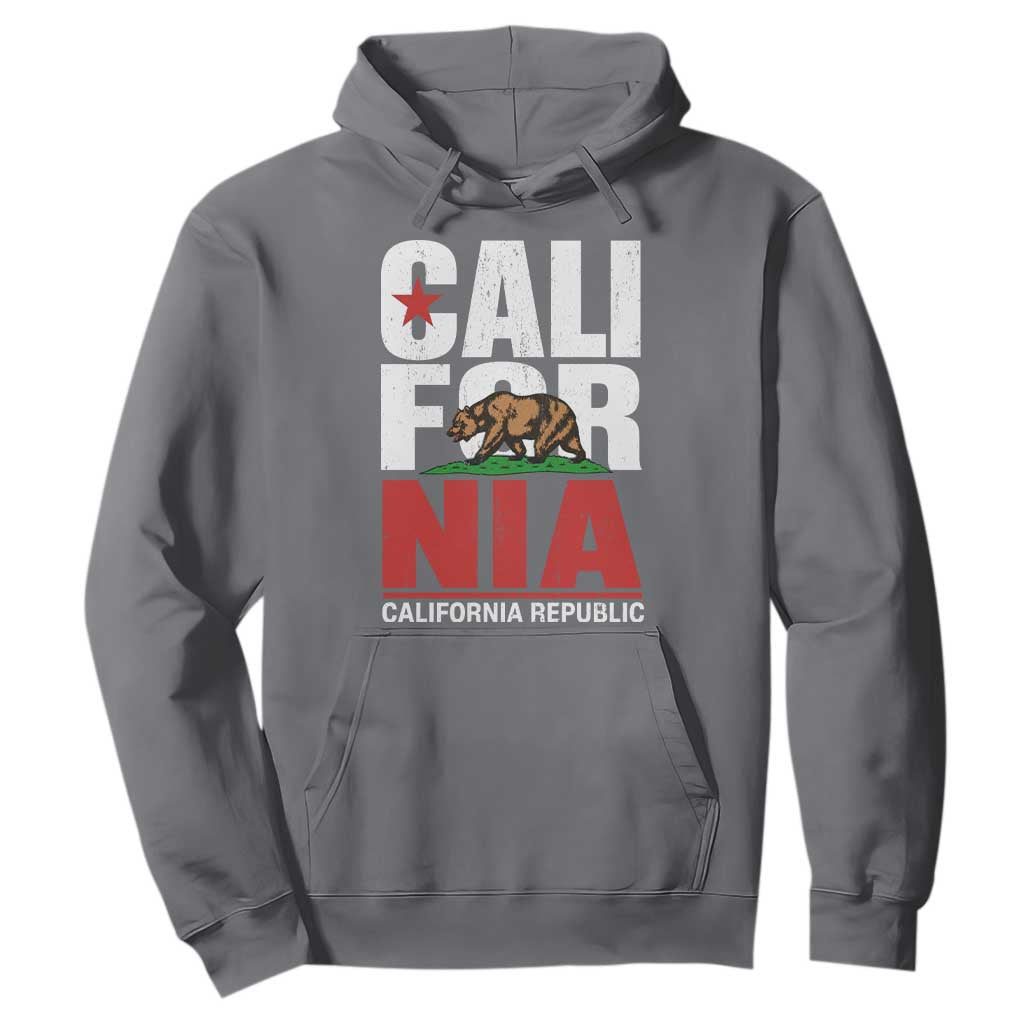 California Republic Flag Bear Hoodie Distressed Calif State Pride Graphic