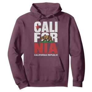 California Republic Flag Bear Hoodie Distressed Calif State Pride Graphic