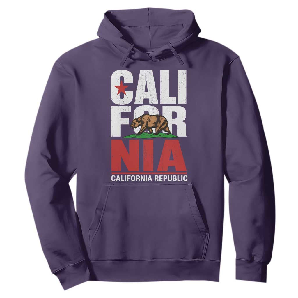 California Republic Flag Bear Hoodie Distressed Calif State Pride Graphic