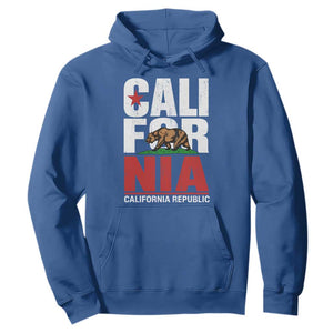 California Republic Flag Bear Hoodie Distressed Calif State Pride Graphic
