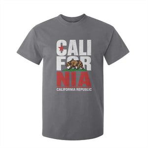California Republic Flag Bear T Shirt For Kid Distressed Calif State Pride Graphic
