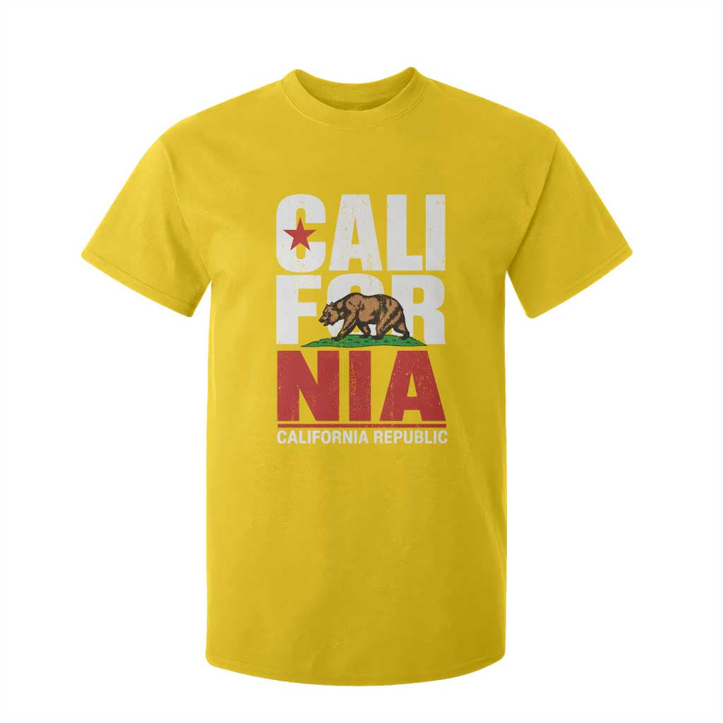 California Republic Flag Bear T Shirt For Kid Distressed Calif State Pride Graphic