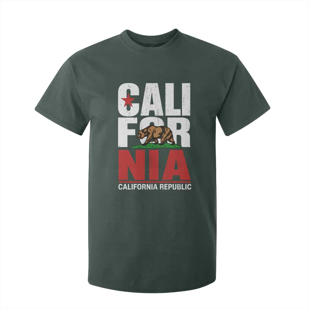 California Republic Flag Bear T Shirt For Kid Distressed Calif State Pride Graphic