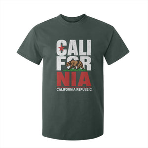 California Republic Flag Bear T Shirt For Kid Distressed Calif State Pride Graphic