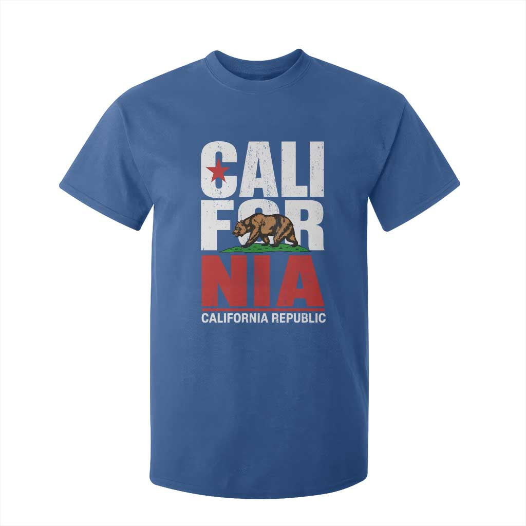 California Republic Flag Bear T Shirt For Kid Distressed Calif State Pride Graphic