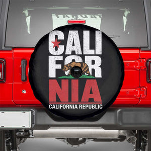 California Republic Flag Bear Spare Tire Cover Distressed Calif State Pride Graphic