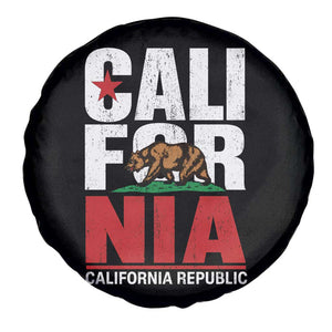 California Republic Flag Bear Spare Tire Cover Distressed Calif State Pride Graphic