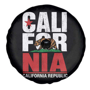 California Republic Flag Bear Spare Tire Cover Distressed Calif State Pride Graphic