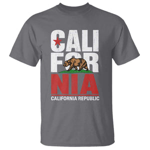 California Republic Flag Bear T Shirt Distressed Calif State Pride Graphic