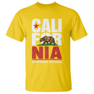California Republic Flag Bear T Shirt Distressed Calif State Pride Graphic