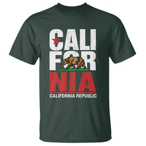 California Republic Flag Bear T Shirt Distressed Calif State Pride Graphic