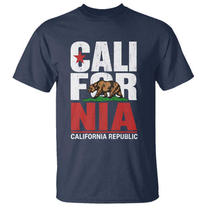 California Republic Flag Bear T Shirt Distressed Calif State Pride Graphic