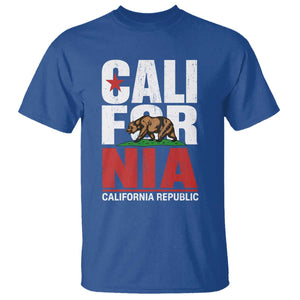 California Republic Flag Bear T Shirt Distressed Calif State Pride Graphic